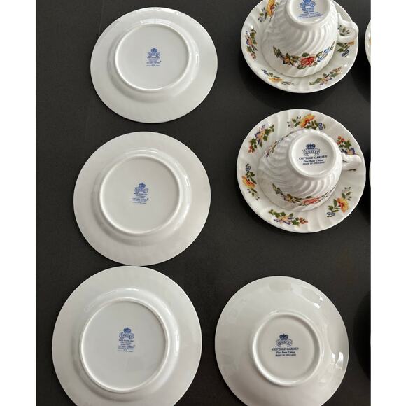 AYNSLEY COTTAGE GARDEN FINE BONE TEA CUP/SAUCER SET OF 8-TOTAL 20 PIECES - Picture 13 of 16